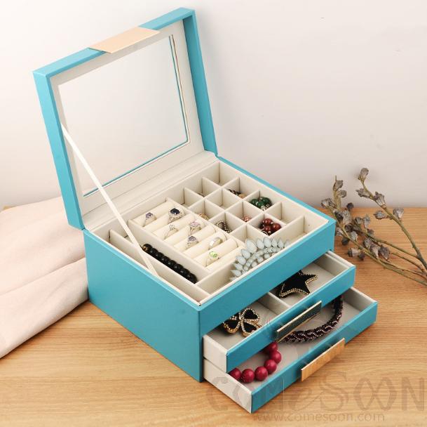 Three-Tier Jewelry Box,PU,23.3 * 20.3 * 14.2 cm