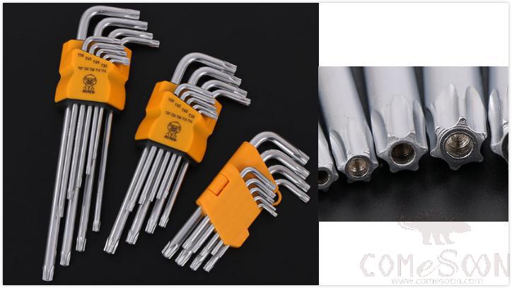 中臂 Torx 六角扳手组 9 件