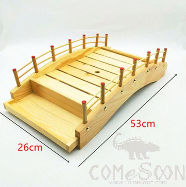 White wood bend bottom sushi Bridge,White wood,53*26cm