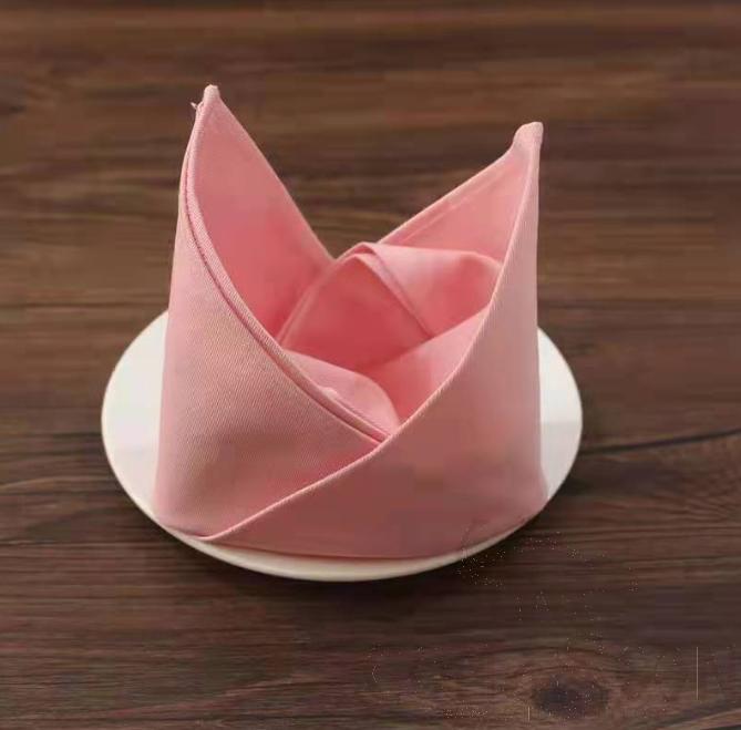 Pure cotton cup cloth, L47*W47cm,Pink , Napkin