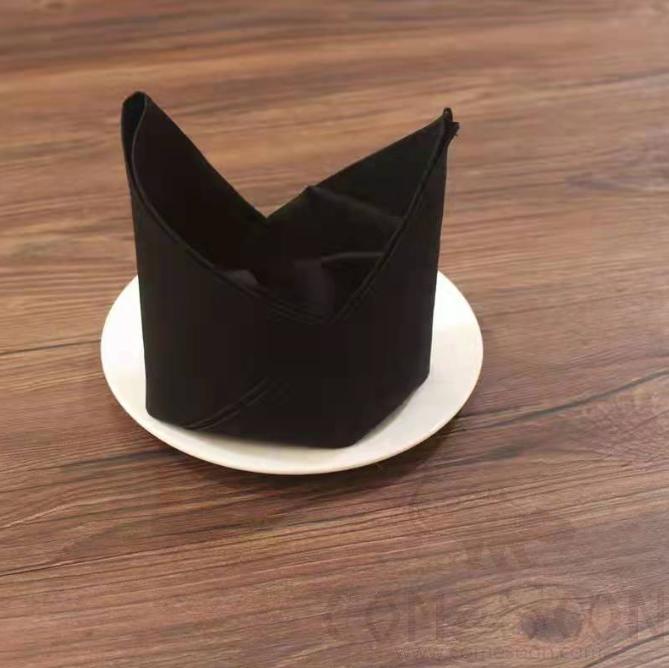 Pure cotton cup cloth, L47*W47cm,Black , Napkin