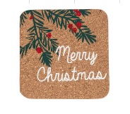 Merry Christmas Square Coaster With Logo，L10*W10cm*th0.5cm