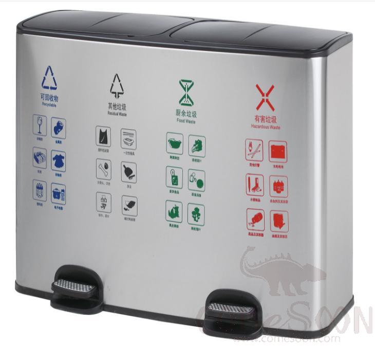 Pedal Four-Classified Trash Can , Dustbins