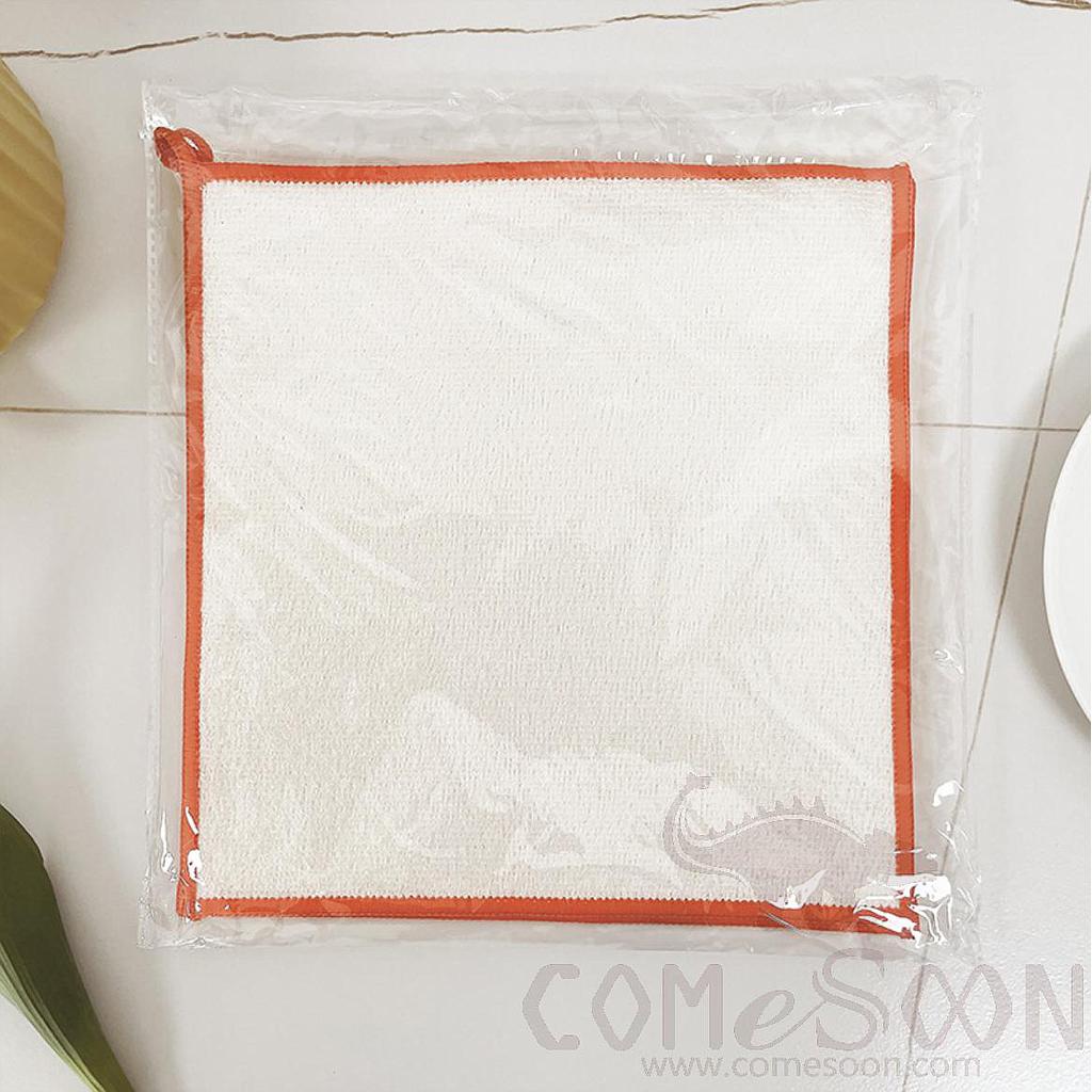Bamboo Fiber Scouring Pad，25*25CM,6 Pieces/Pack
