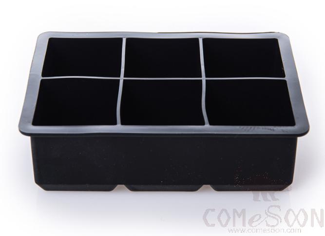 Silicone ice cube mold，Black six grid，L16.5 * W11.5 * H5cm