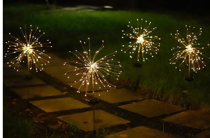 Led Solar Ground Firework Light,PVC