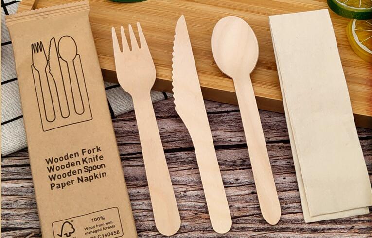 Disposable Wooden Dinnerware Set，Birch