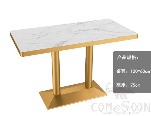 Imitation Marble Dining Table, Multi-Layer Plywood,W60*L120*H75CM