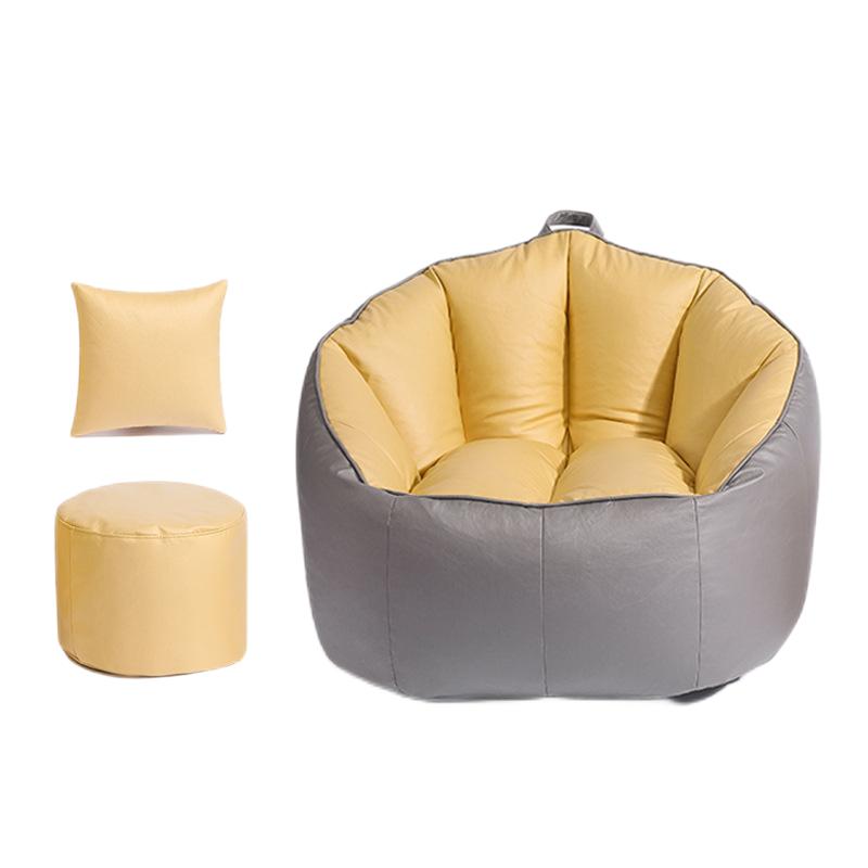 Bean Bags，Superfiber Technology Cloth，EPP，L75*W75*H65CM，Yellow + Dark Gray