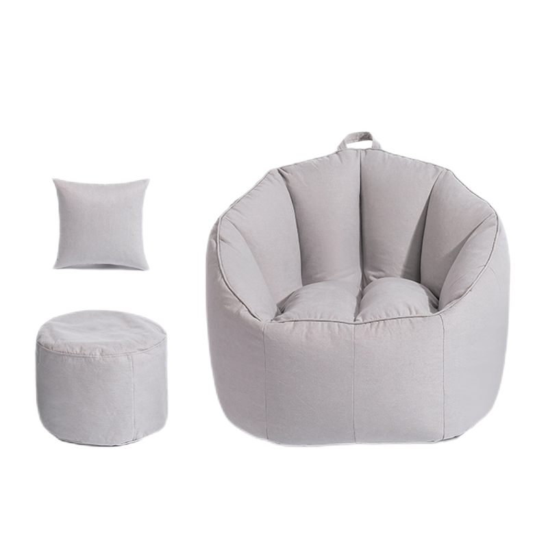 Bean Bags，Cotton And Hemp Cloth，EPP， L75*W75*H65CM，Light Gray