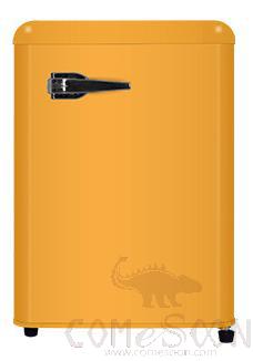 Retro Refrigerator, Yellow, 75L