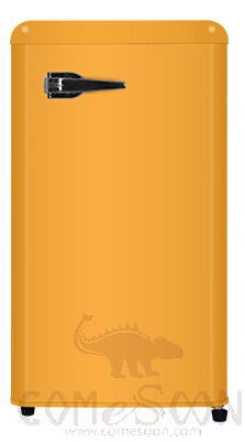 Retro Refrigerator, Yellow, 90L