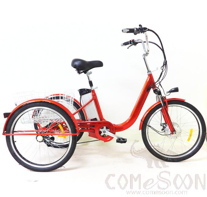 Aluminum Alloy Electric Tricycle, 36V 10Ah, Red