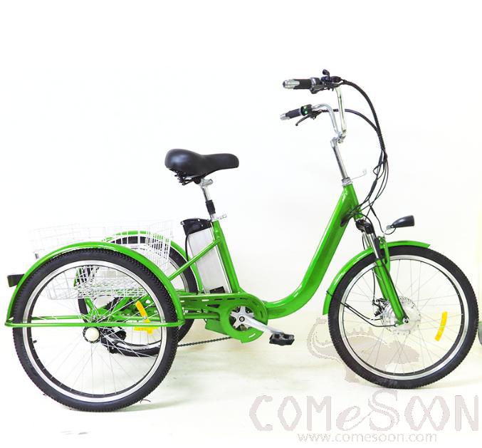 Aluminum Alloy Electric Tricycle, 36V 10Ah, Green