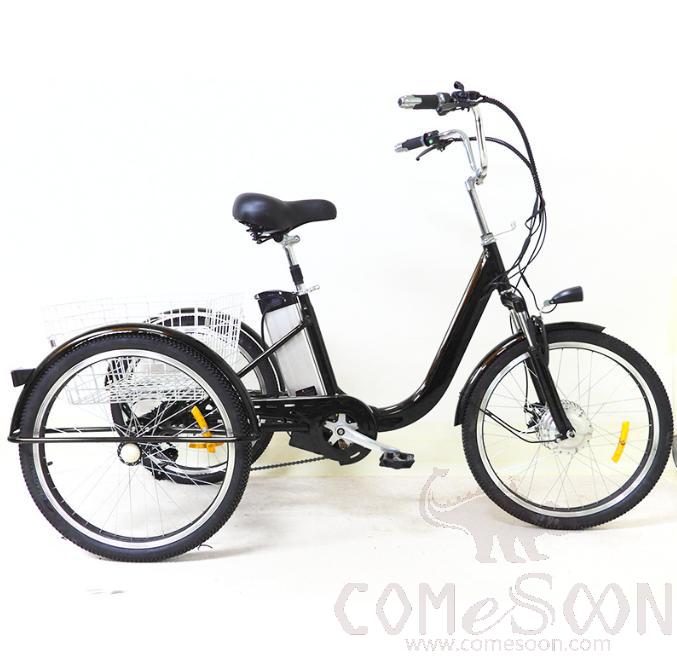 Aluminum Alloy Electric Tricycle, 36V 10Ah, Black
