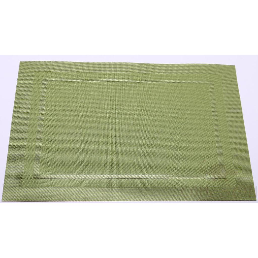 Pvc Placemat, Double Frame Olive Green