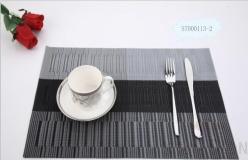 Pvc Placemat, Silver Gray + Black Gradient Bamboo