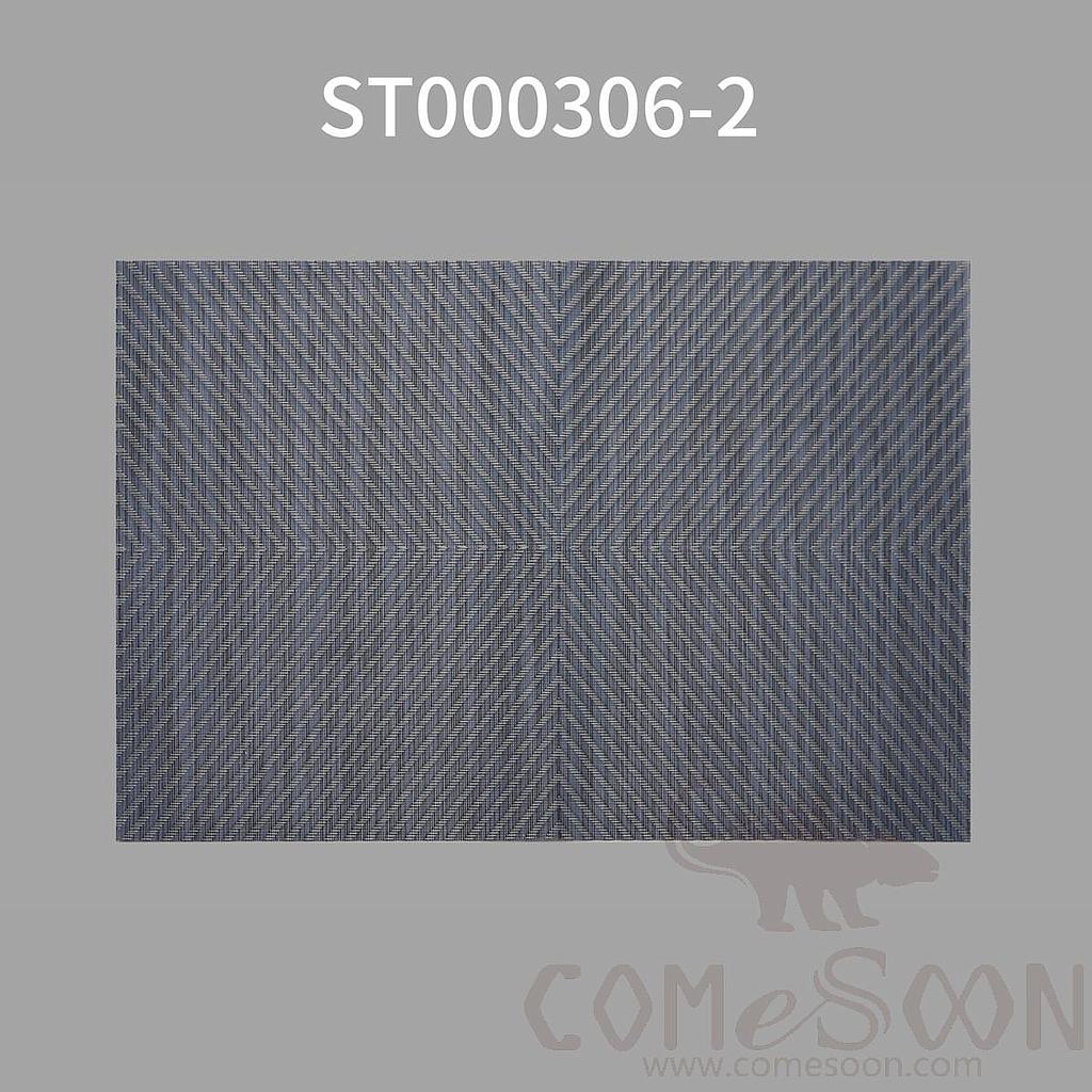 Pvc Placemat, V-Shaped Silver Blue
