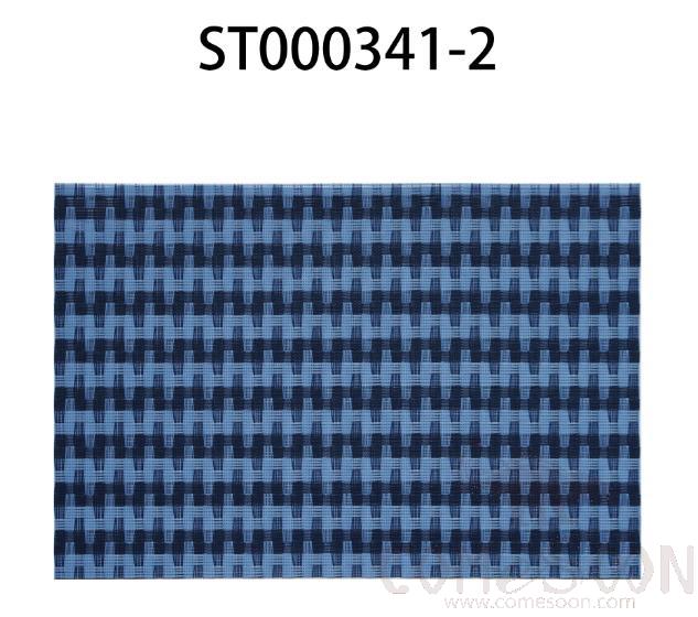 Pvc Placemat, Blue And Black Misfortune Jacquard