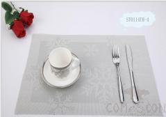 Pvc Placemat, Silver Snowflake