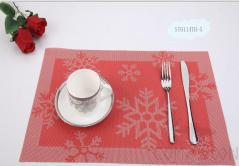 Pvc Placemat,Red Snowflake