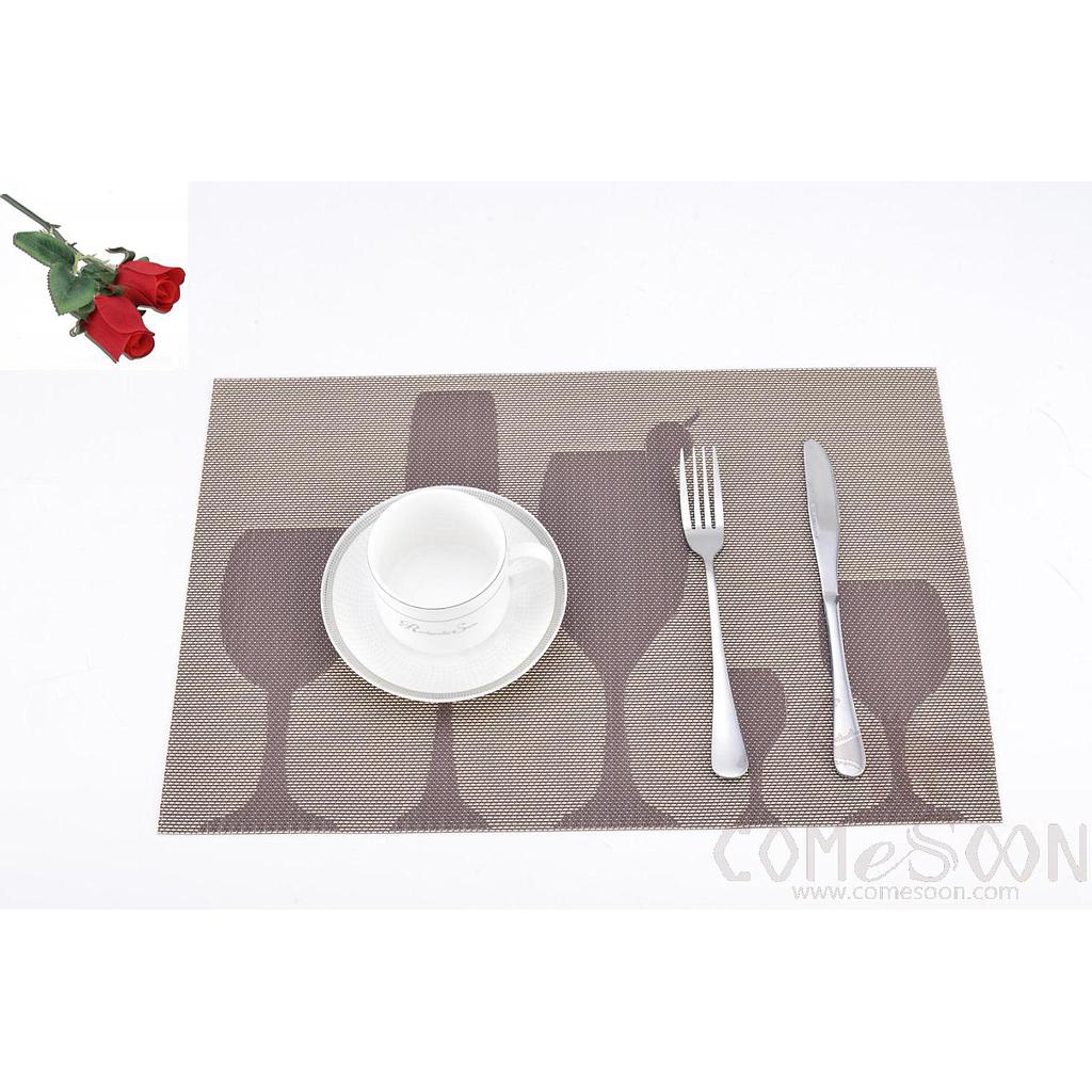Pvc Placemat,Brown Wine Glass