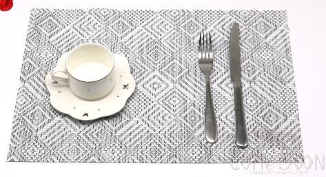 Pvc Placemats,Brown And White Back Diamond Gradient Jacquard
