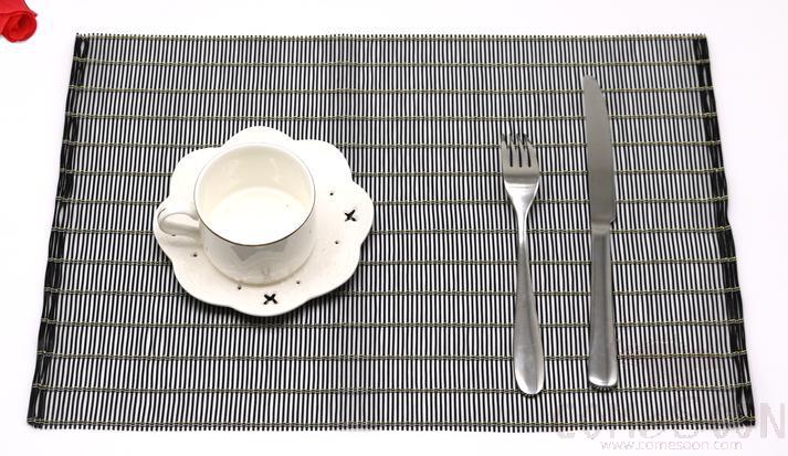 Food Grade Pe Black With Gold Glitter Curtain Placemat