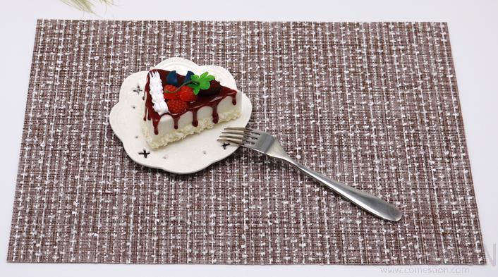 Pvc Placemat, Curry Color Messy Knotted Head Yarn