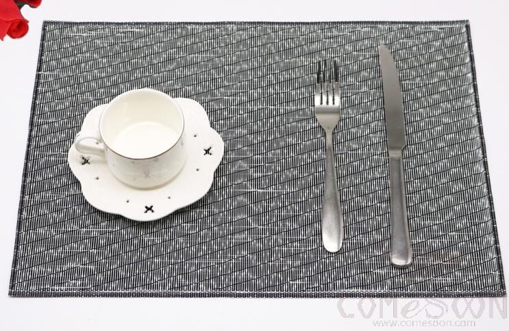 Pvc Placemat,Black And White Jacquard Dripping Silk