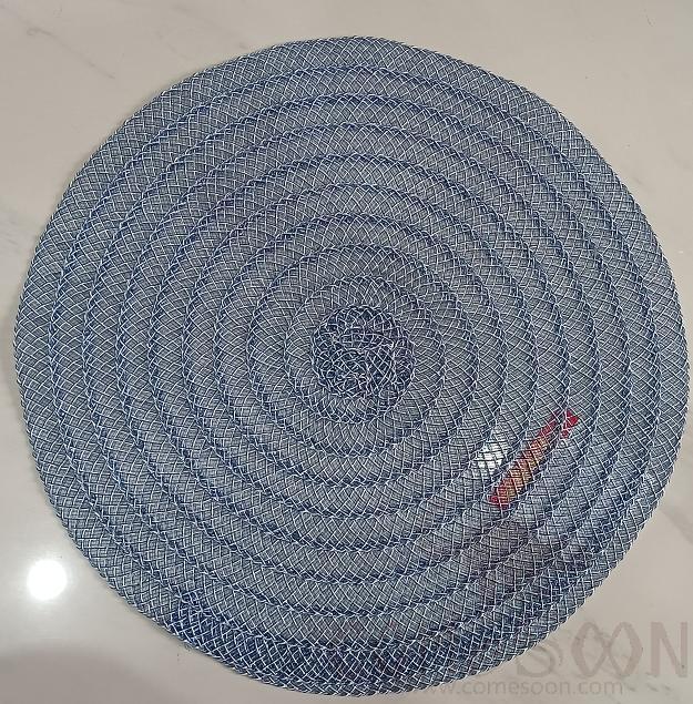 Pvc+Pet Blue+White Webbing Placemat
