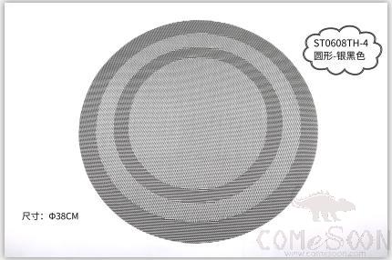 Silver And Black Round Pvc Placemats