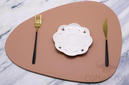 Teardrop Pink Leather Crimped Placemat