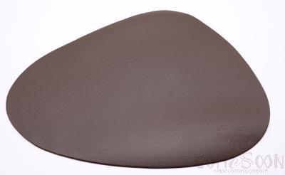 Teardrop Coffee Leather Crimped Placemat