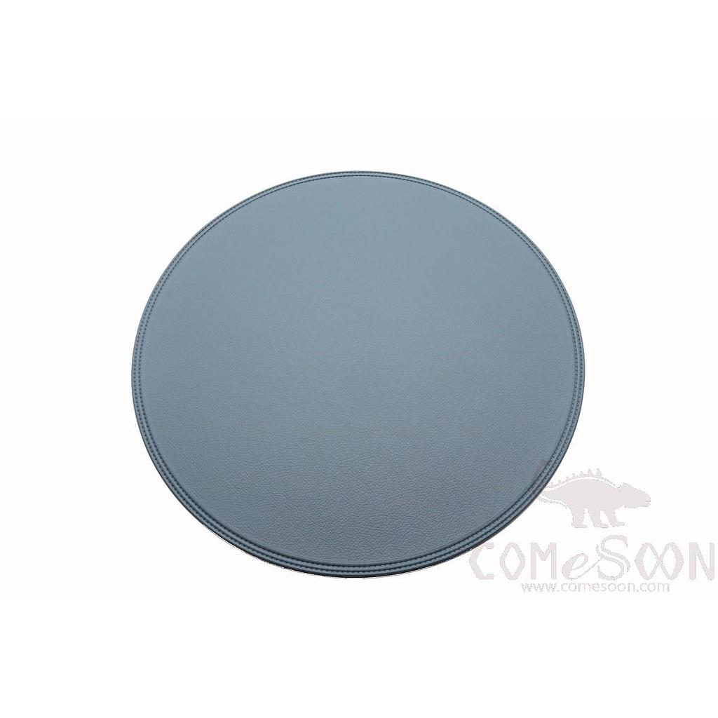 Round Crimped Basket Gray Leather Crimped Placemat