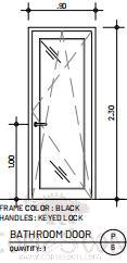 Aluminum opening window, Black, 900*2300mm