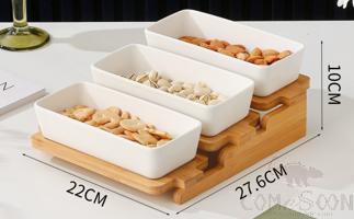 Ceramic Snack Plate,White