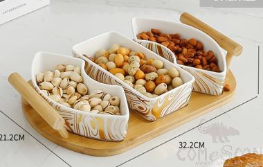 Ceramic Snack Plate,White
