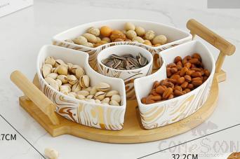 Ceramic Snack Plate,White