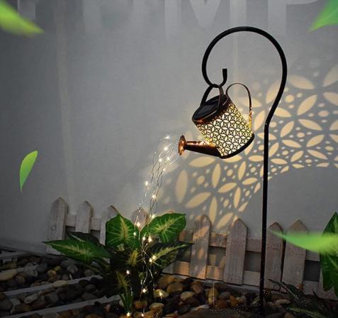 Solar Sprinkler Lawn Lamp, Iron, 19*80cm