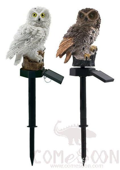 Solar Owl Ground Lamp, Resin,+Plastic, 45*15*8cm