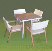 4-Seat Square Table, Aluminum Alloy, L80*W80*H75Cm