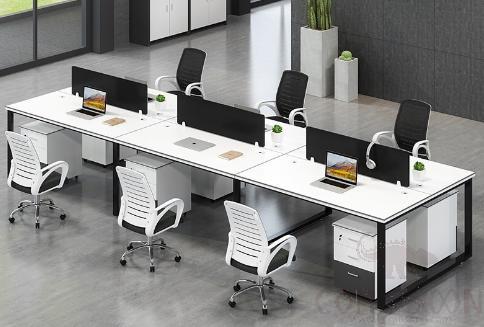 Sitting Six-Person Desk With Cabinet, Wood-Based Panel, 360*120*75Cm