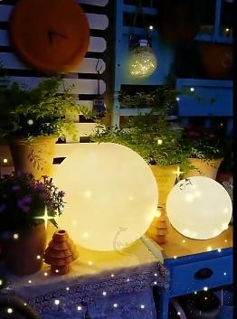 Plug-In Moon Lamp, Resin + Fiberglass, Φ20Cm