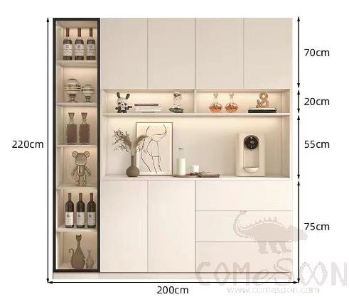 Multi-purpose Display Cabinet,200*40*220cm,White