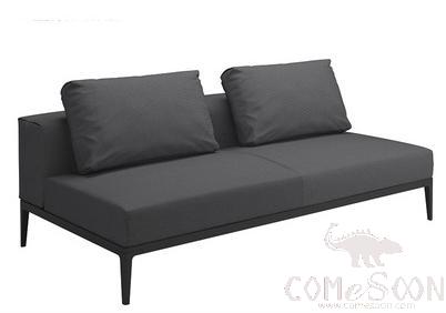 Double Medium Sofa, Teak+Aluminum Tube, 140*85*65Cm