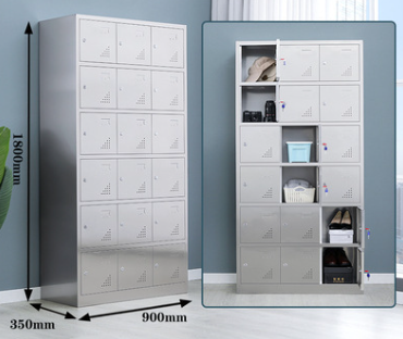 18 Door Locker, 201 Stainless Steel, H180*W90*35Cm
