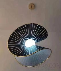 Small Pendant Lamp, Metal Plating+Fabric, D400Mm