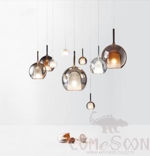 Small Pendant Light, Electroplated Copper Color, Φ250*H450Mm