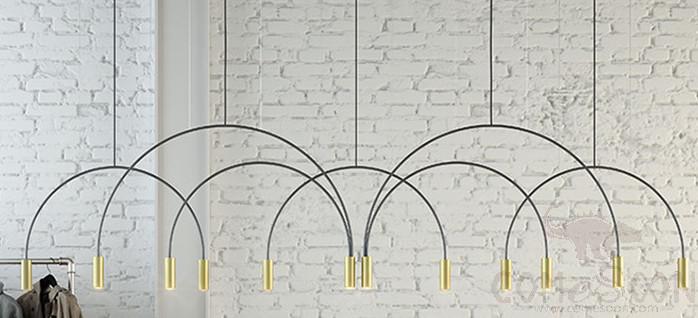 Small Pendant Light, Aluminum + Iron, 9 Heads